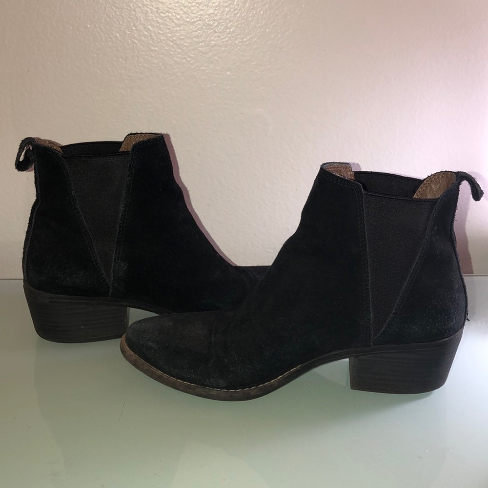 Black suede booties